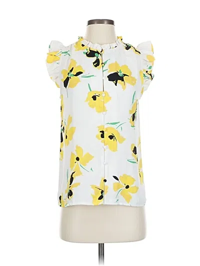 Pre-owned Ann Taylor Sleeveless Blouse In Yellow