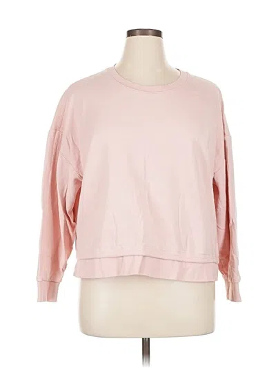 Pre-owned Athleta 3/4 Sleeve T-shirt In Pink