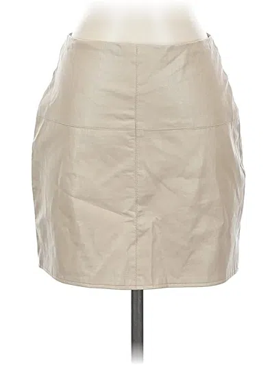 Pre-owned Grey Lab Los Angeles Faux Leather Skirt In Brown