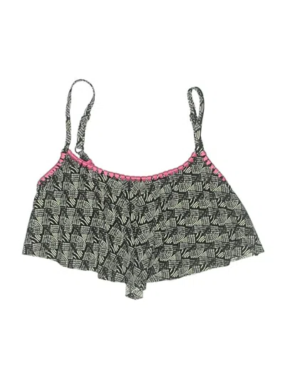 Pre-owned Kenneth Cole Reaction Swimsuit Top Gray Print Pattern Swimwear