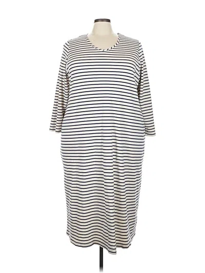 Pre-owned Lands' End Casual Dress In White