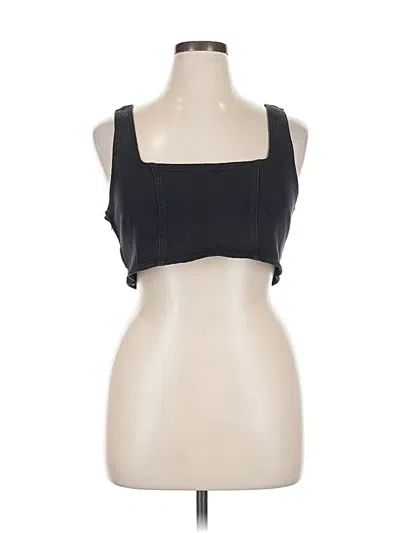 Pre-owned Good American Sleeveless Top Black Square Neckline Tops