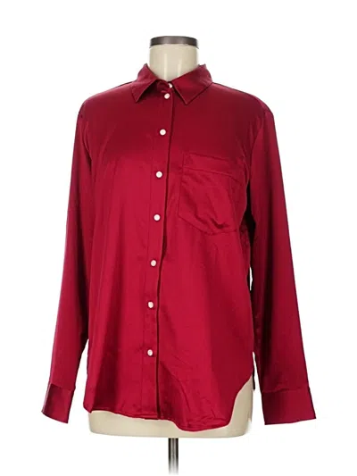 Pre-owned Gap Long Sleeve Button Down Shirt In Burgundy