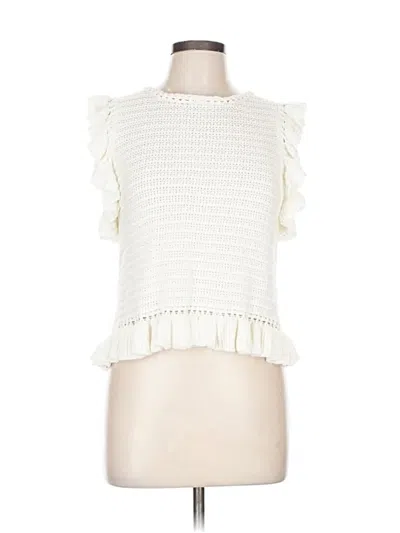 Pre-owned Mustard Seed Cardigan Sweater In White