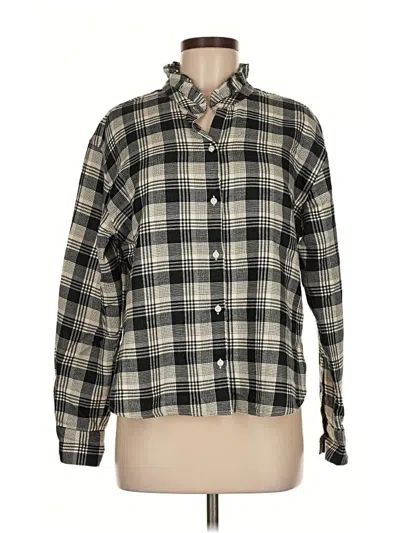 Pre-owned Banana Republic Factory Store Long Sleeve Button Down Shirt In Black