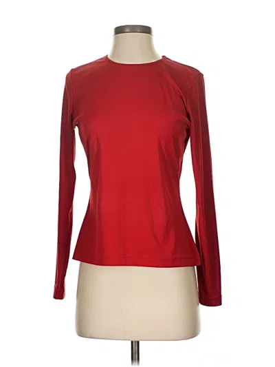 Pre-owned Ann Taylor Long Sleeve T-shirt In Red