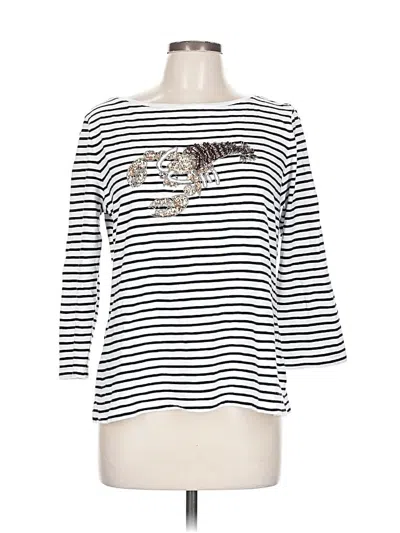 Pre-owned Talbots 3/4 Sleeve T-shirt In White