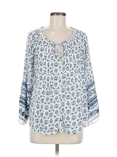 Pre-owned Lucky Brand 3/4 Sleeve Blouse In Blue