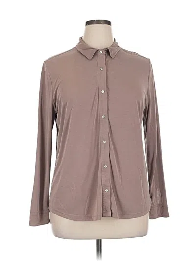 Pre-owned Lucky Brand Long Sleeve Button Down Shirt In Brown