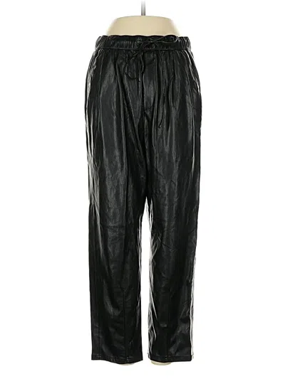 Pre-owned Zara Faux Leather Pants In Black