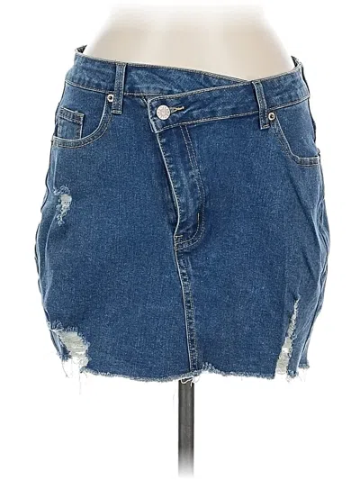 Pre-owned Fashion Denim Skirt In Blue