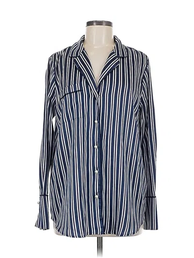 Pre-owned Banana Republic Long Sleeve Blouse In Blue