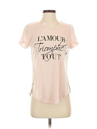Pre-owned Abercrombie & Fitch Short Sleeve Top Pink Scoop Neck Tops