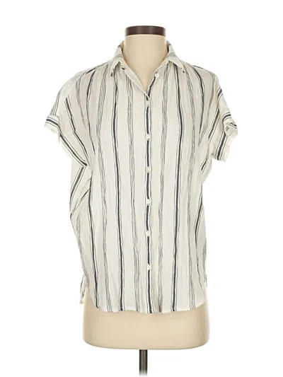 Pre-owned Madewell Short Sleeve Blouse In White