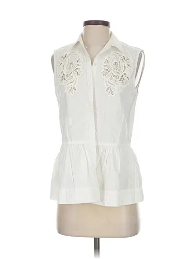Pre-owned Rebecca Taylor Sleeveless Button Down Shirt In White