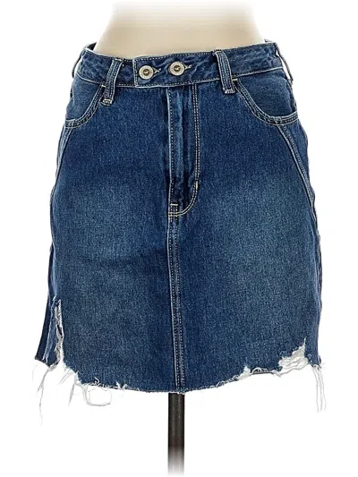 Pre-owned Hollister Denim Skirt In Blue