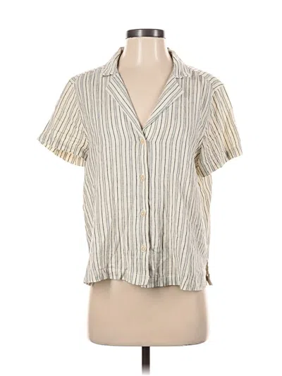 Pre-owned Lucky Brand Short Sleeve Blouse In White