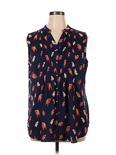 Pre-owned Charter Club Sleeveless Button Down Shirt In Blue