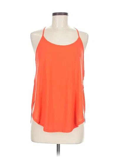 Pre-owned Under Armour Tank Top Orange Solid Pattern Halter Neckline Tops