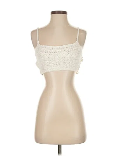 Urban Outfitters Sleeveless Top Ivory Strapless Neckline Tops In White