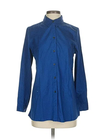 Pre-owned Chico's Long Sleeve Button Down Shirt In Blue