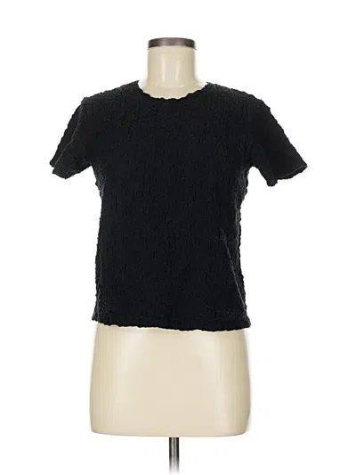 Pre-owned Uniqlo Short Sleeve Top Black Crew Neck Tops