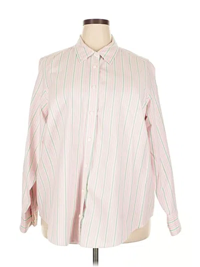 Pre-owned Lands' End Long Sleeve Button Down Shirt In Pink