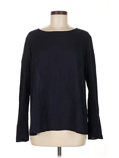 Pre-owned Uniqlo Long Sleeve Top Black Boatneck Tops