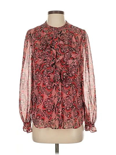 Pre-owned Boden Long Sleeve Blouse In Red