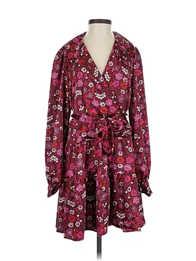 Pre-owned On 34th Casual Dress In Burgundy