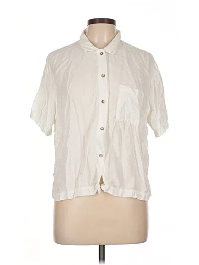 Pre-owned Assorted Brands Short Sleeve Blouse In White