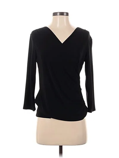 Pre-owned Scott Taylor 3/4 Sleeve Top Black V Neck Tops