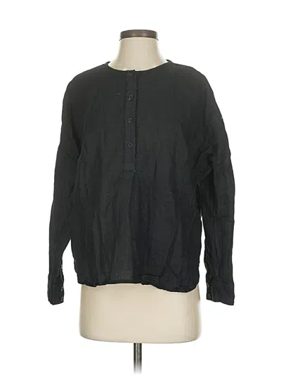 Pre-owned Madewell Long Sleeve Blouse In Black