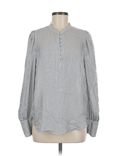 Pre-owned Ann Taylor Long Sleeve Blouse In Gray