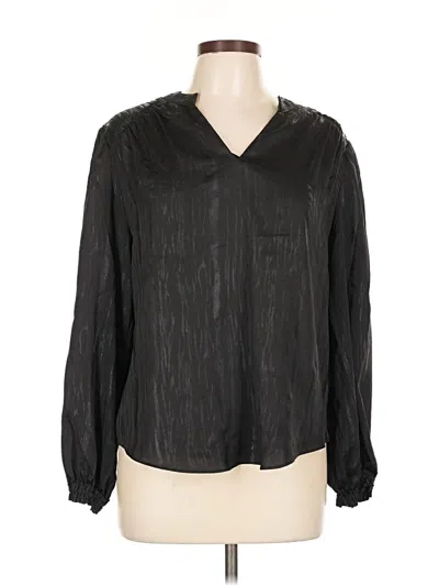 Pre-owned Chico's Long Sleeve Blouse In Black