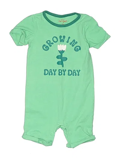 Pre-owned Cat & Jack Kids' Short Sleeve Onesie In Green
