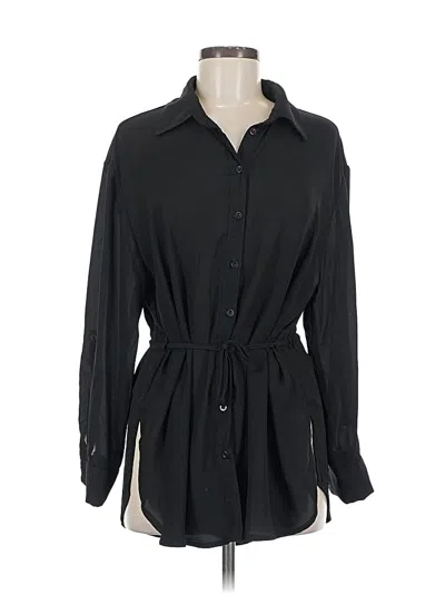 Pre-owned New York And Company Long Sleeve Blouse In Black