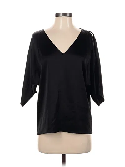 Pre-owned St John 3/4 Sleeve Top Black V Neck Tops