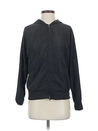 Pre-owned Forever 21 Zip Up Hoodie In Black