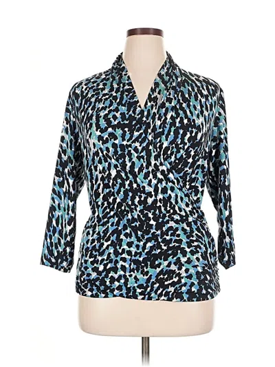 Pre-owned Chaus 3/4 Sleeve Blouse In Blue
