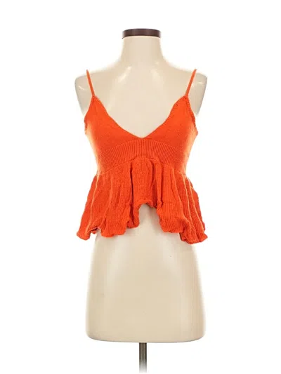 Pre-owned L'academie Los Angeles Tank Top Orange Strapless Neckline Tops