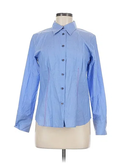 Pre-owned Talbots Long Sleeve Button Down Shirt In Blue