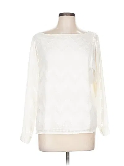 Pre-owned Banana Republic Factory Store Long Sleeve Blouse In White