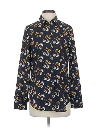 Pre-owned Banana Republic Long Sleeve Blouse In Blue