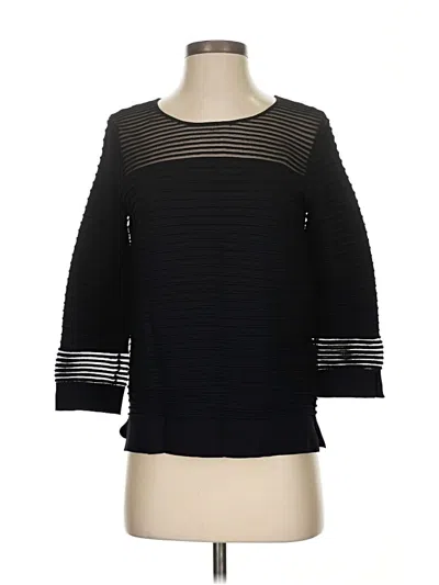 Pre-owned Gerard Darel 3/4 Sleeve Top Black Boatneck Tops