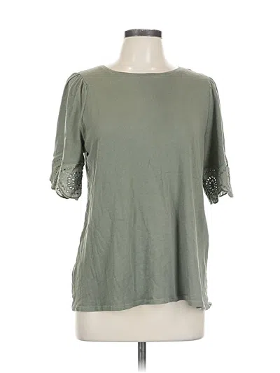 Pre-owned Ann Taylor Loft 3/4 Sleeve T-shirt In Green