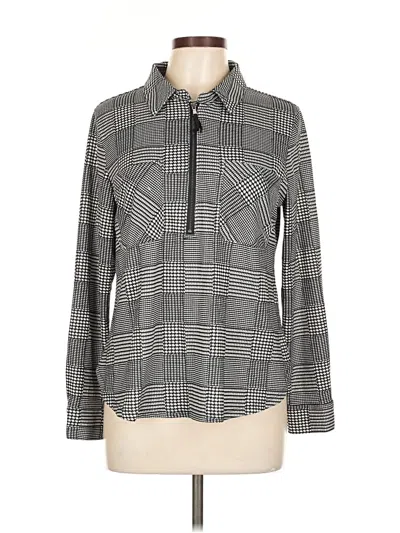 Pre-owned Emily Daniels Long Sleeve Blouse In Gray