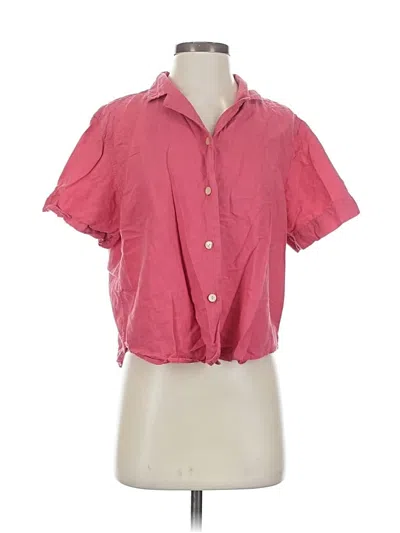 Pre-owned Uniqlo Short Sleeve Blouse In Pink