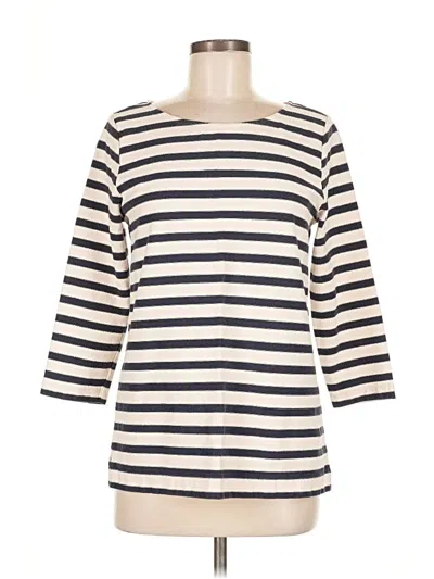 Pre-owned J.crew Factory Store 3/4 Sleeve Top Ivory Boatneck Tops In White