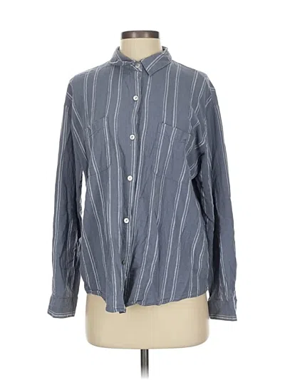 Pre-owned Z Supply Long Sleeve Button Down Shirt In Blue